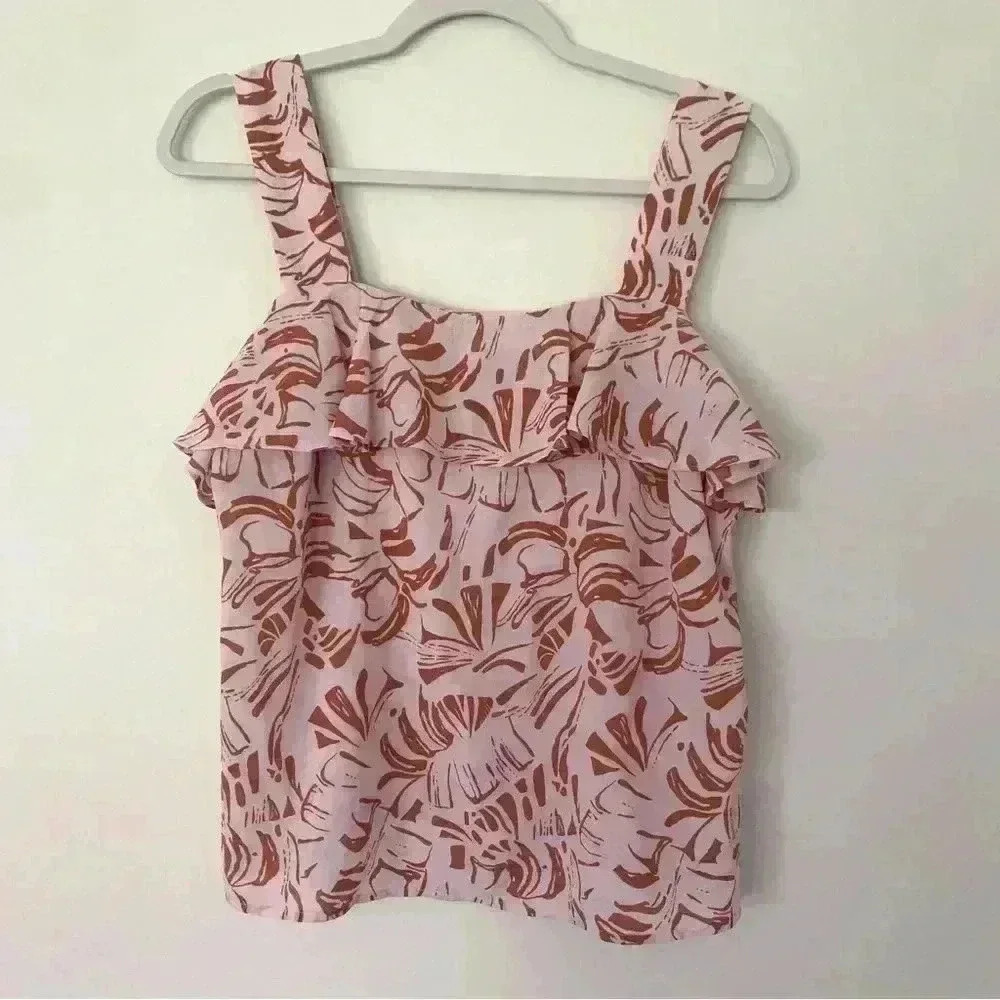 Nine West Women's Squareneck Ruffle Tank Size Medium - Picture 3 of 8